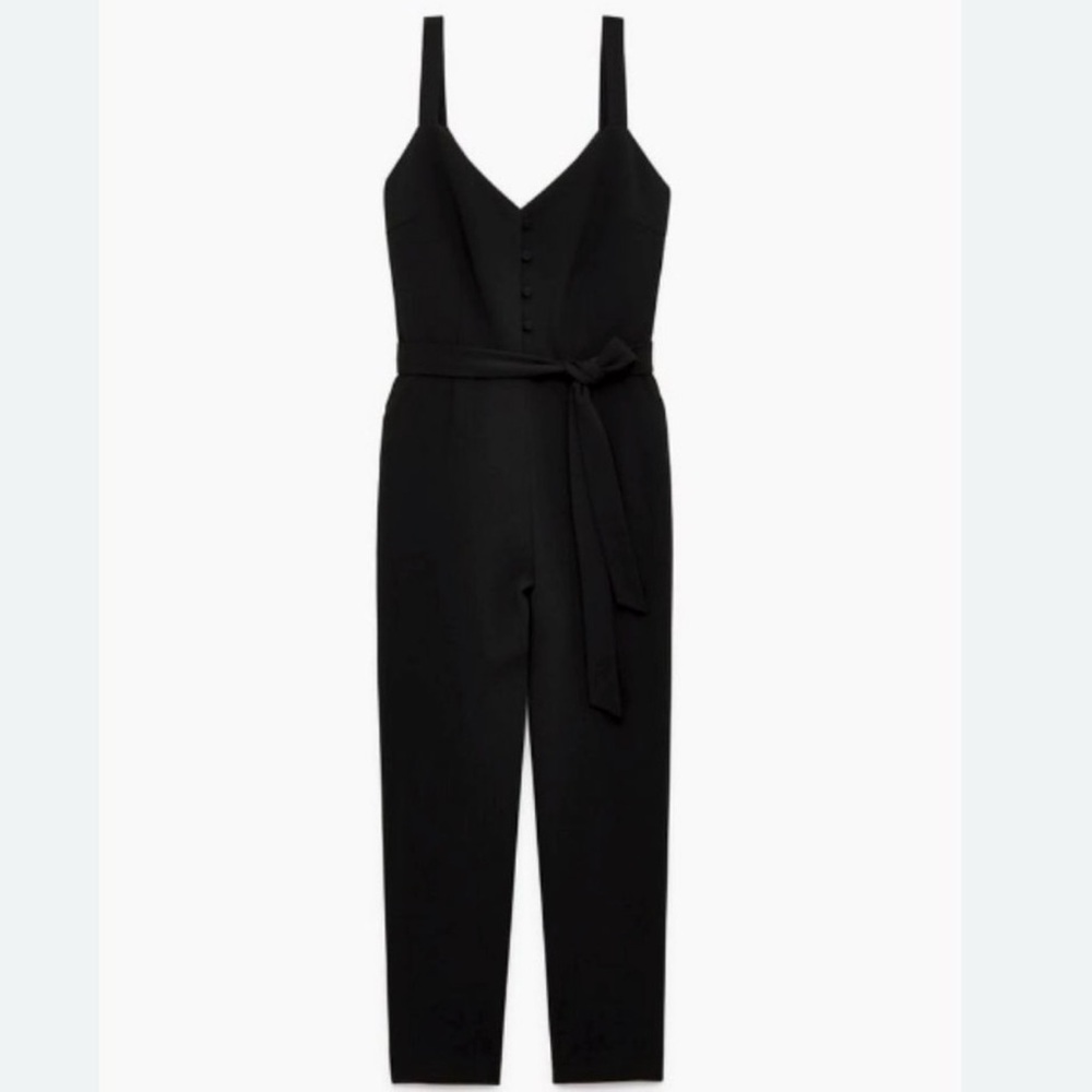 Aritzia Little Moon Petunia Jumpsuit Women's Black Size 4 Classic open back - Picture 2 of 13